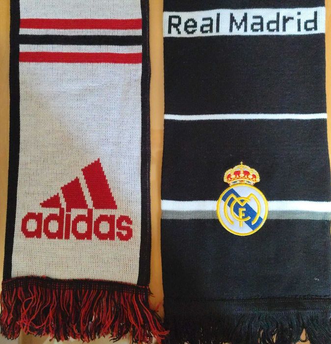 Cachecóis Oficiais - Real Madrid e AC Milan (Como Novos)