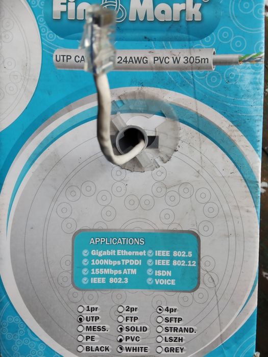 Кабель utp finmark в наявності 2-ві бухти