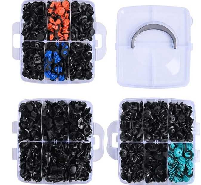 Zestaw spinek kołków samochodowych 680elem