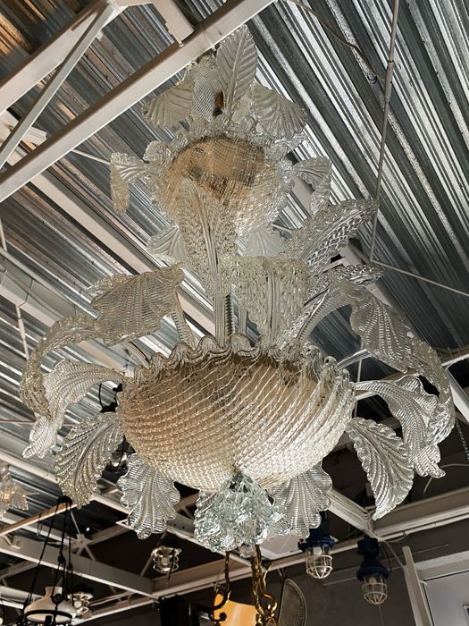 Monumentalny Zyrandol w calosci ze szkla Murano w stylu Mid Century