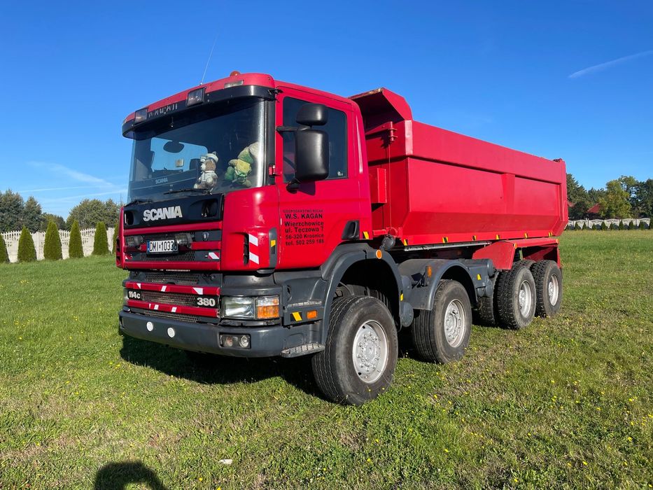 Scania P 114  Scania 114 wywrotka 380 km 8x6 pojazd specjalny