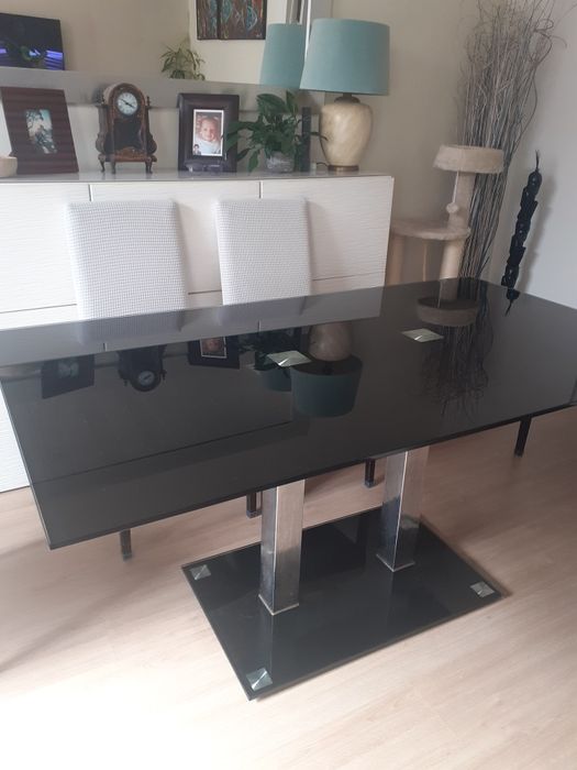 Mesa de vidro  preta