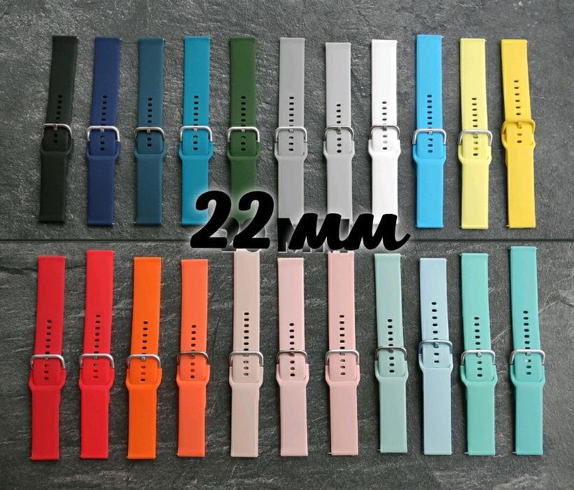Спортивные ремешки на Samsung,Amazfit GTS,bip Garmin, Huawei 20мм 22mm