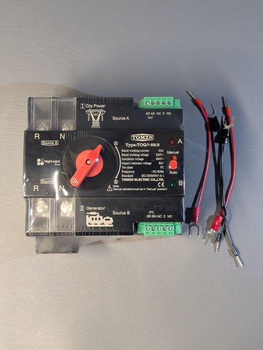 Однофазний автоматичний перемикач Tomzn toq7-125\2