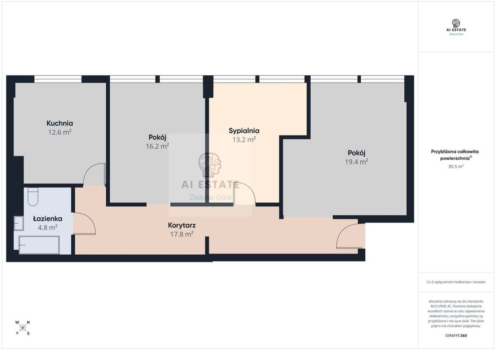Duże 3 pokoje 85m²  1 piętro do aranżacji blisko lasu