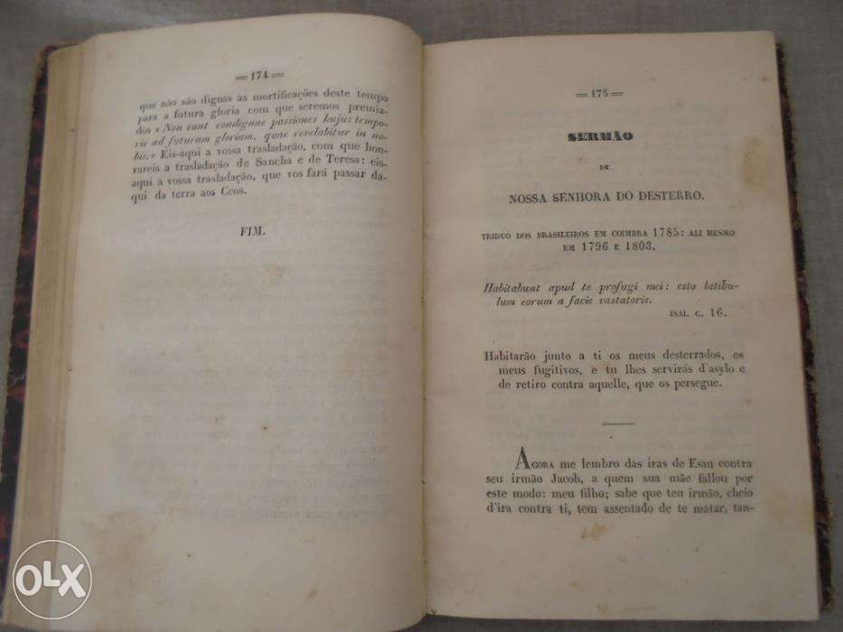 Livro "Sermões do P. M. Fr. Alexandre do Espírito Santo Palhares"-1855