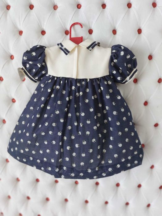 Vestido menina para festa e cerimónia em azul escuro muito elegante