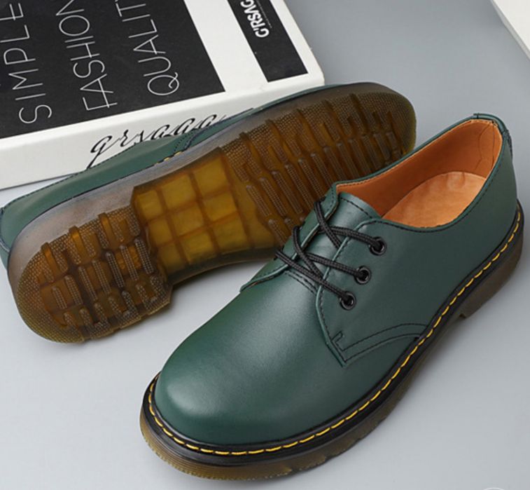 Półbuty glany derby oksfordy eleganckie klasyczne zielone martensy