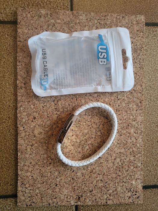 Bransoletka USB pleciona biała