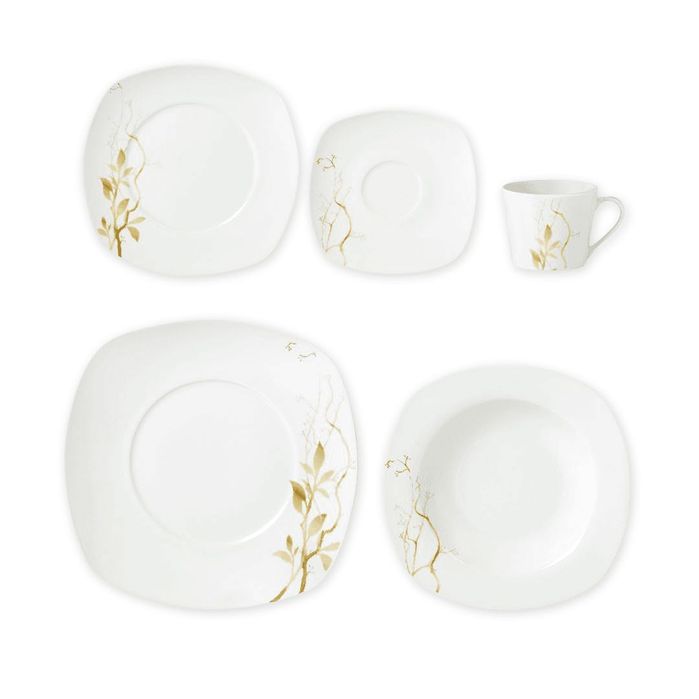 Serviço de mesa 30 peças em porcelana com Design Floral - NOVO