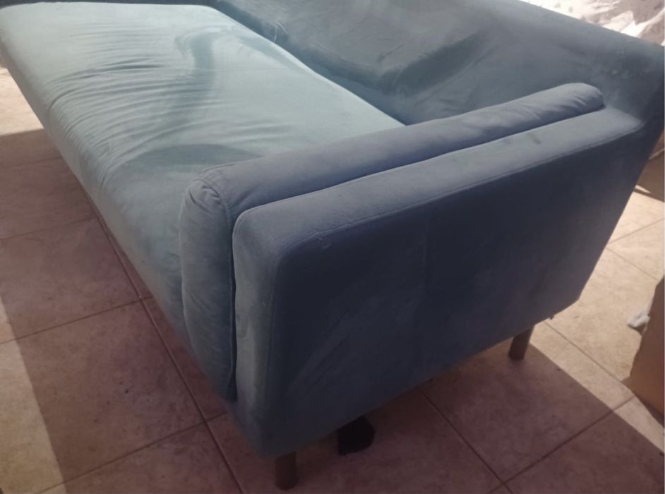 Sofá Azul Veludo