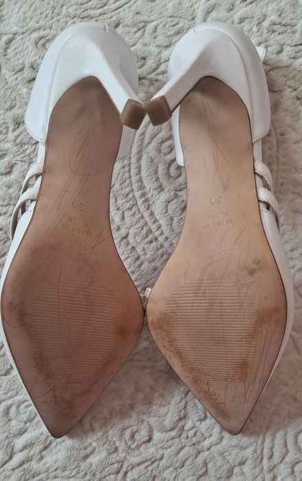 Szpilki białe weselne ślubne Zign skóra 39