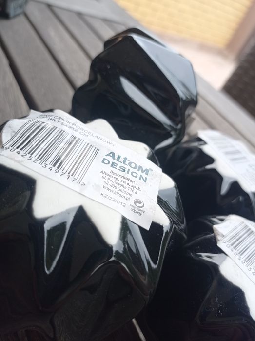 Zestaw świeczniki porcelanowe czarne