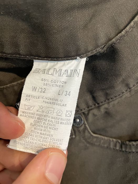 Spodnie BALMAIN klasyczne, khaki