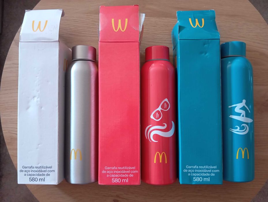 Garrafas de aço inoxidáxel de coleção McDonald's