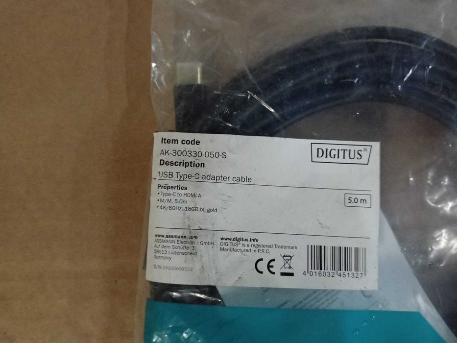 kabel adapter USB-C do HDMI marki Digitus