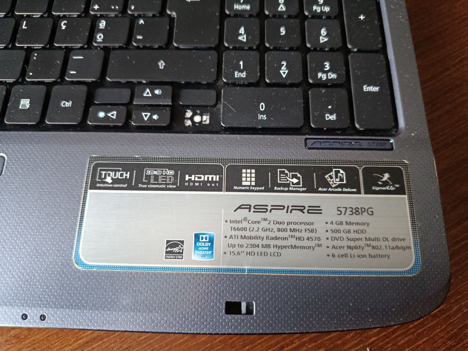 Portátil Acer Aspire 5738PG