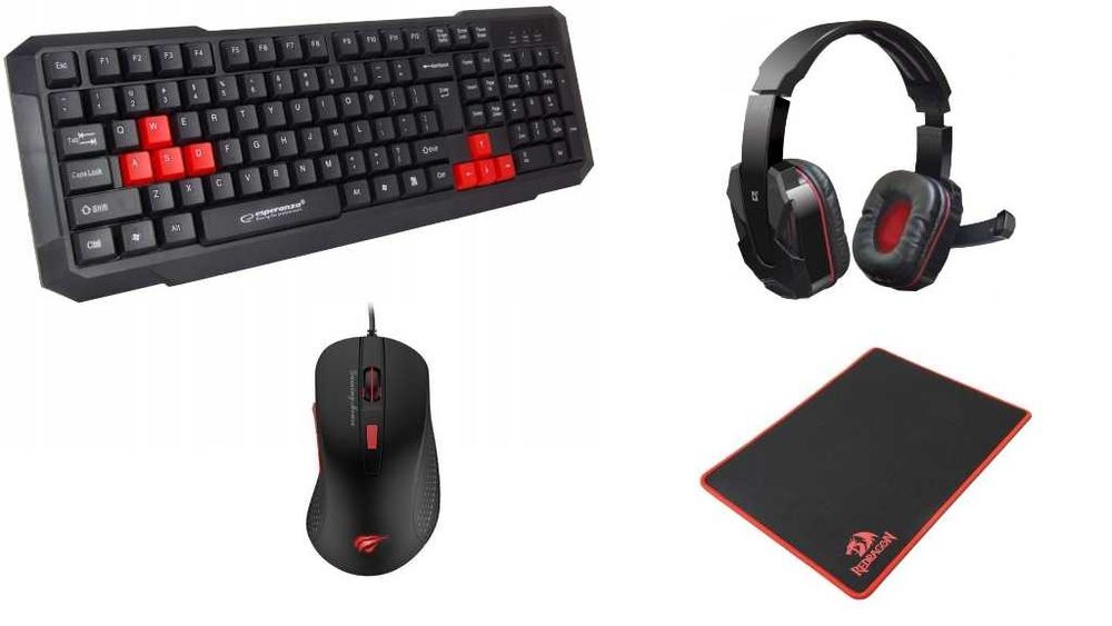 Zestaw Gamingowy 4w1 – Klawiatura + Mysz + Podkładka + Słuchawki
