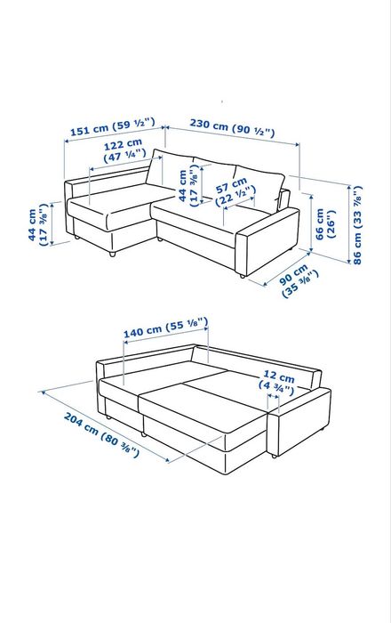 Vende-se sofá cama do IKEA modelo Friheten usado