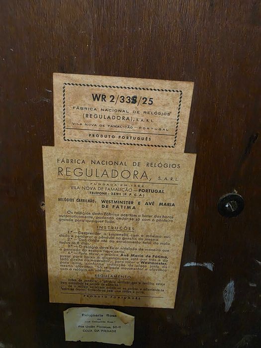 Relógio Reguladora - Ave Maria / Westminster 2/338/25
