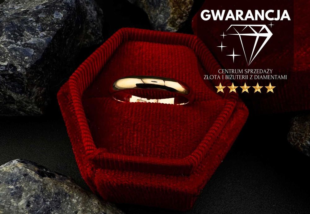 Złota Obrączka Klasyczna gładka próba 585 waga 2,41g rozmiar 14 (S)