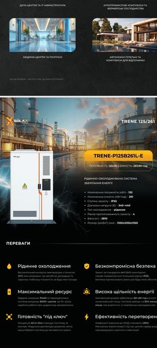 SolaX ESS-TRENE Liquid 125/ 261 кВт/год