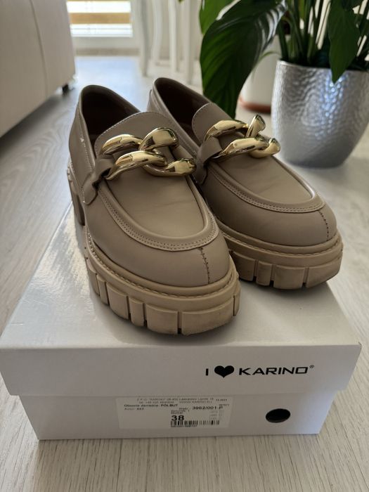 Loafersy KARINO r. 38 Beżowe