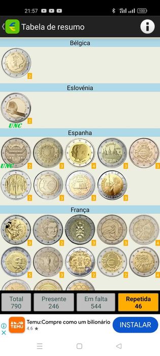 Moedas Comemorativas EUR 2,00 non-PT (estrangeiras)