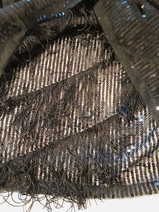 sukienka cekinowa z frędzlami NOWA XL- XXL Wymiary! (latino, lata20te)