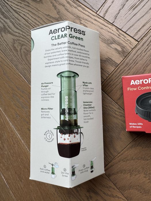 AeroPress CLEAR Green NOWY + nakladka
