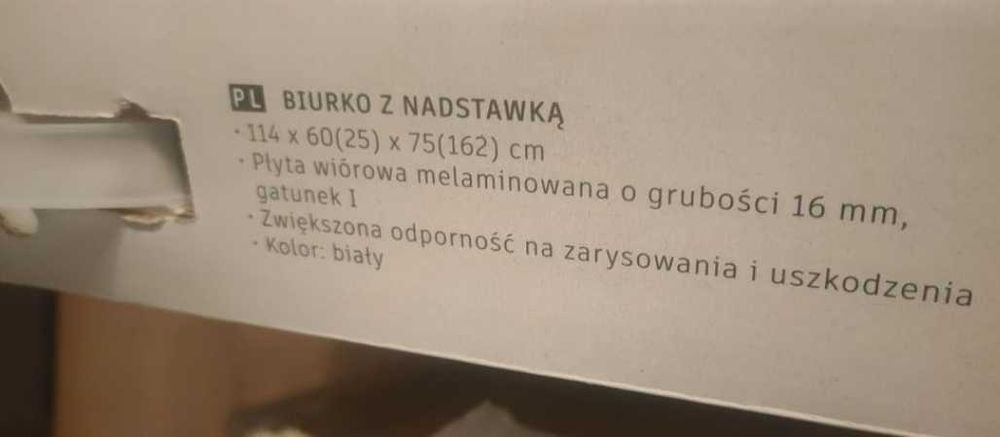 Biurko z nadstawką, białe, Meblomaster