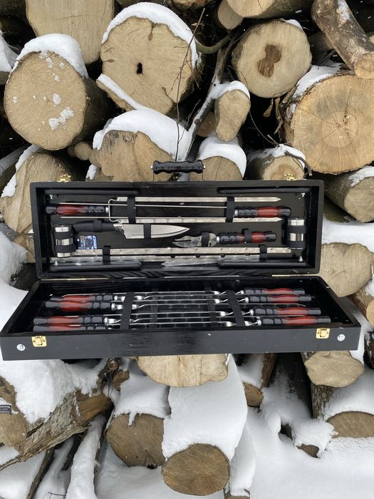 Набір шампурів в кейсі на подарунок ручної роботи