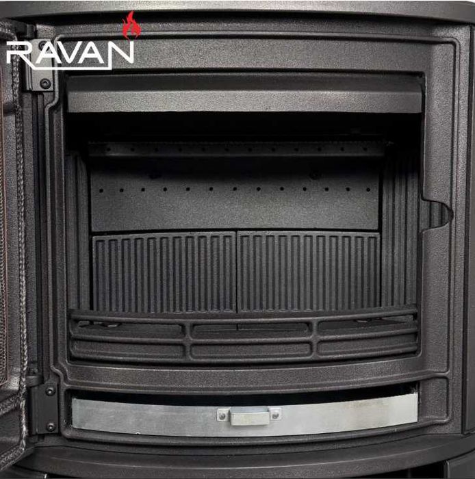 Піч-камін для великого будинку (2 поверхи) — Ravan Deluxe 14 кВт