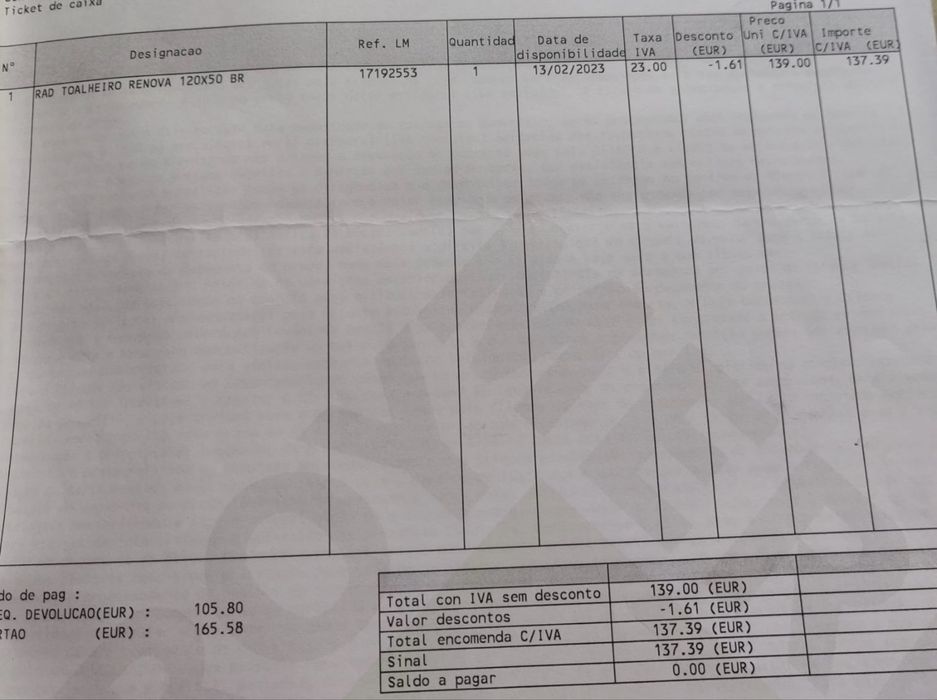 Toalheiro com ligação a gás