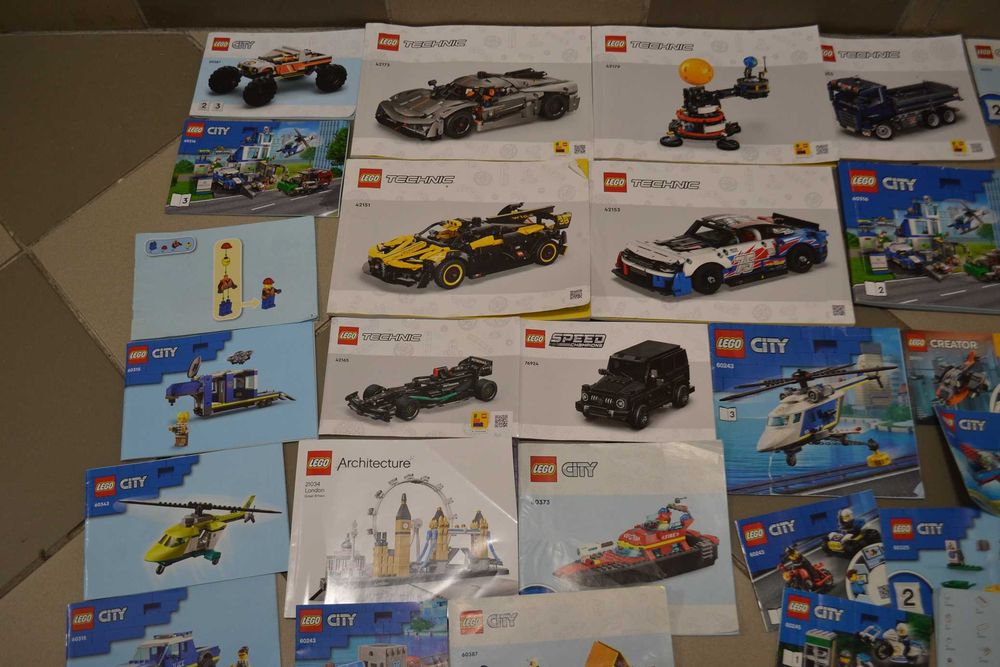 Klocki Lego miks ok. 25 kg City Technic i inne INSTRUKCJE