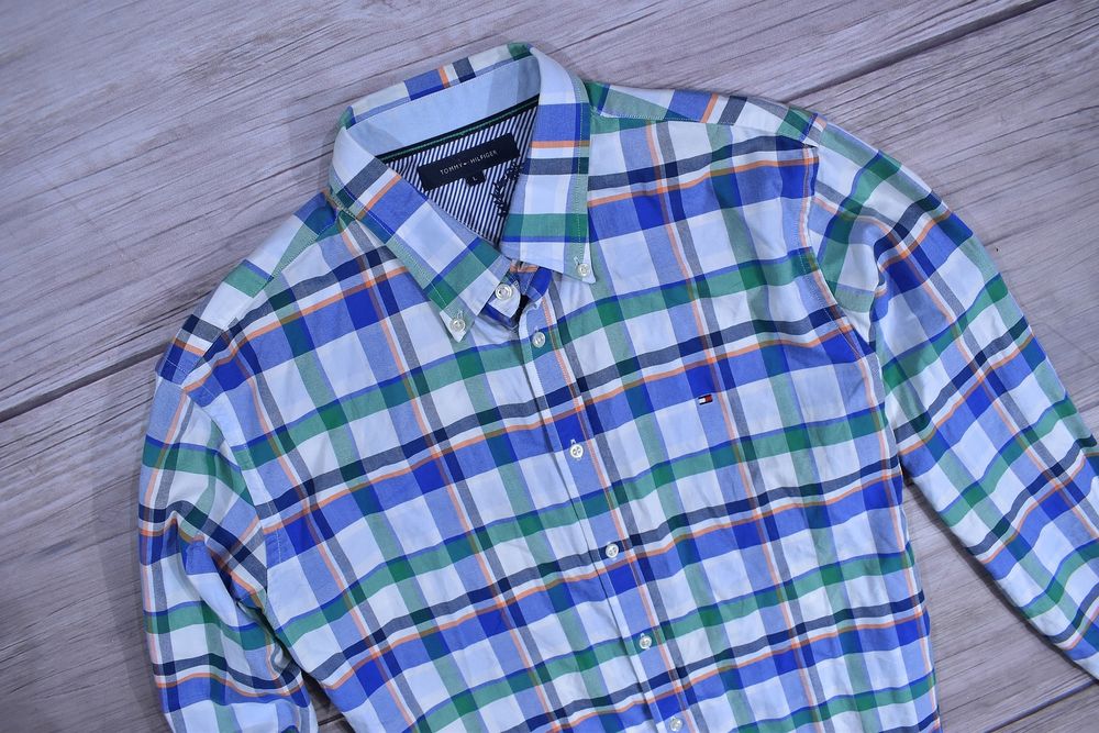 Tommy Hilfiger Męska Koszula W Kratkę Casual / L