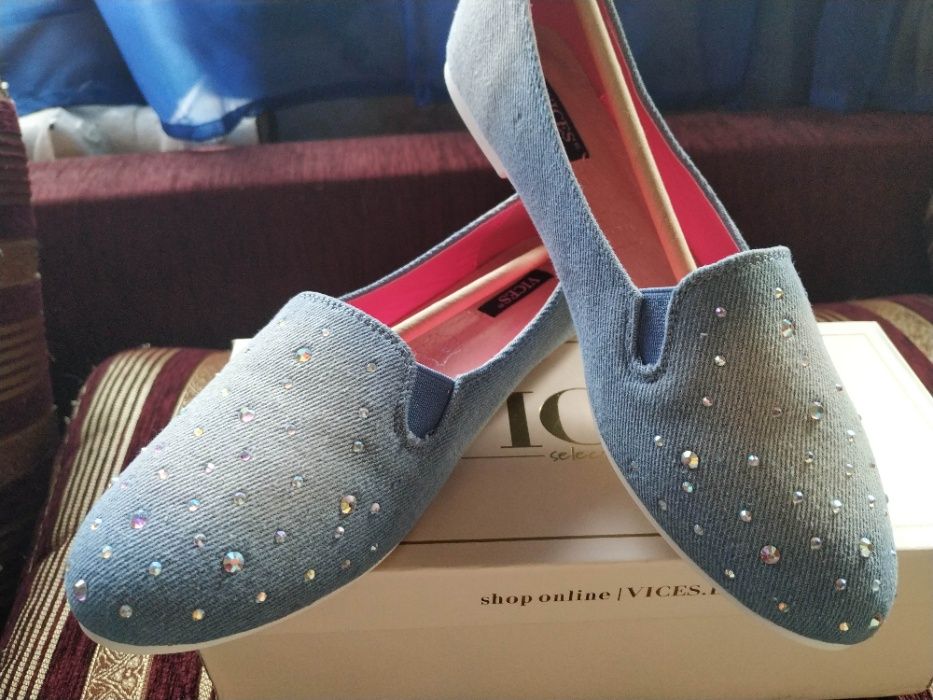 Фірмові джинсові  балетки 38 р