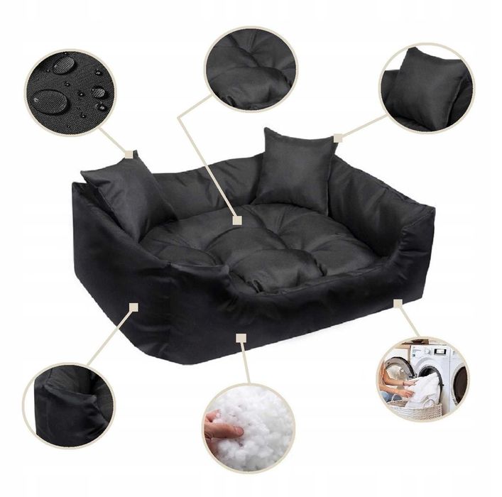 Legowisko dla małego psa kota czarne 55x45 kanapa