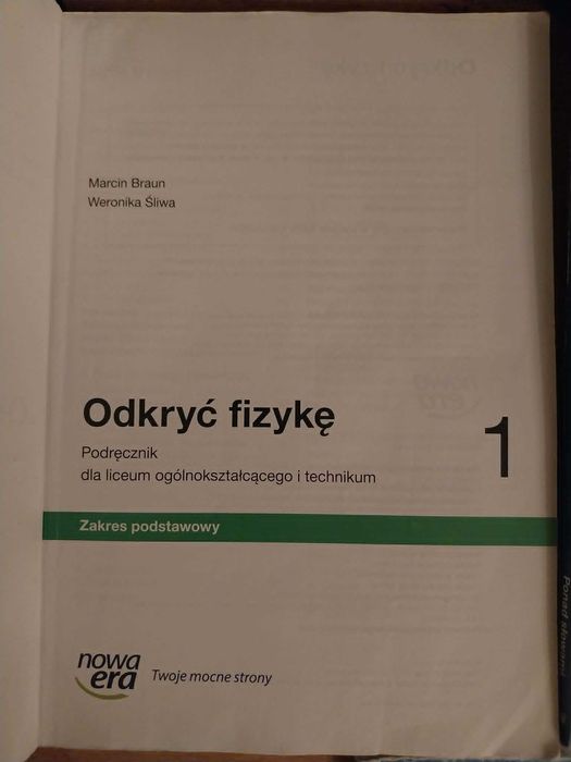 Odkryć fizykę 1 - zakres podstawowy Nowa Era