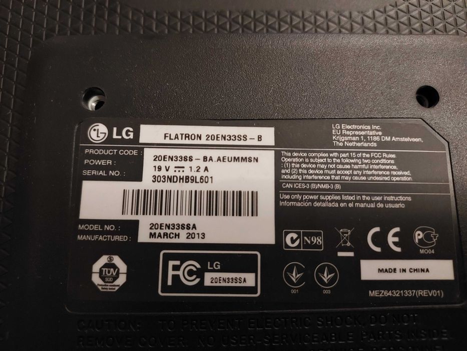 Monitor LG 19,5'' LED 20W złącze D-Sub