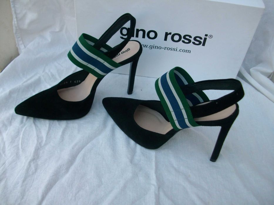 Gino Rossi skórzane zamszowe szpilki klapki sandały 36