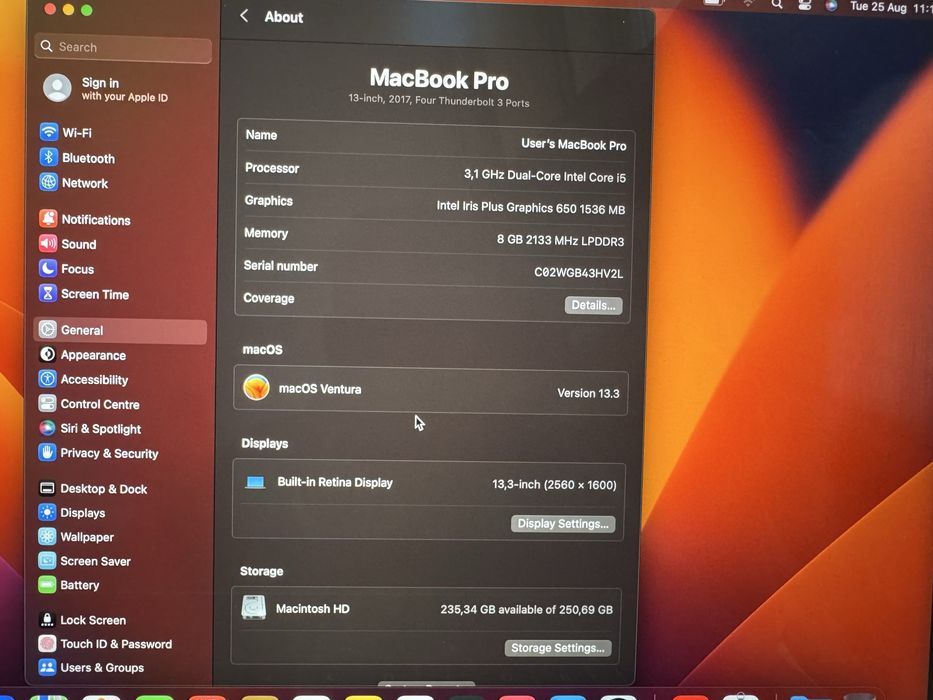 Macbook pro 13" Touchbar | 256 SSD | 8GB RAM | Core i5
