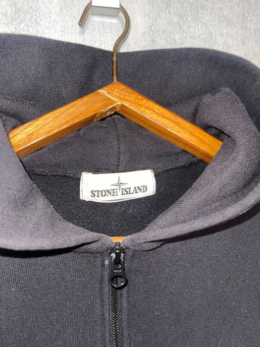 зіп-худі під бренд Stone Island чорного кольору без патча