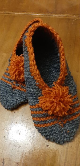 Тапочки  теплые вязаные