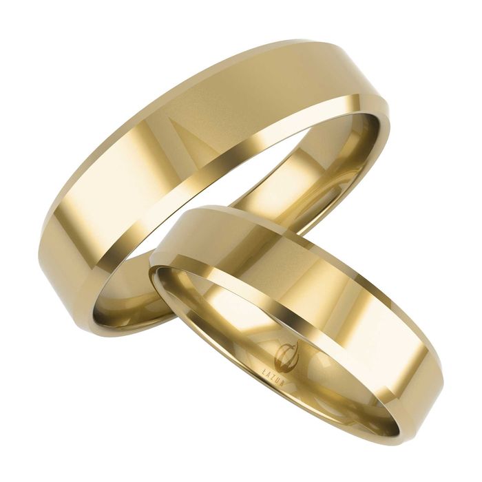 Obrączki złote płaski fazowane próba 333 6mm K29