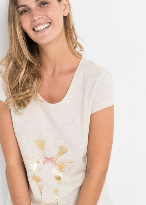 B.P.C t-shirt ze złotą żyrafą 40/42.