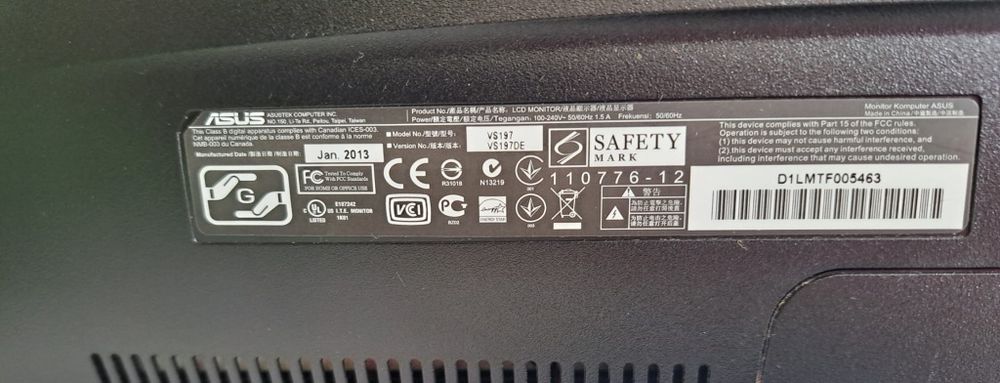 Vende se monitor de computador ASUS VS197