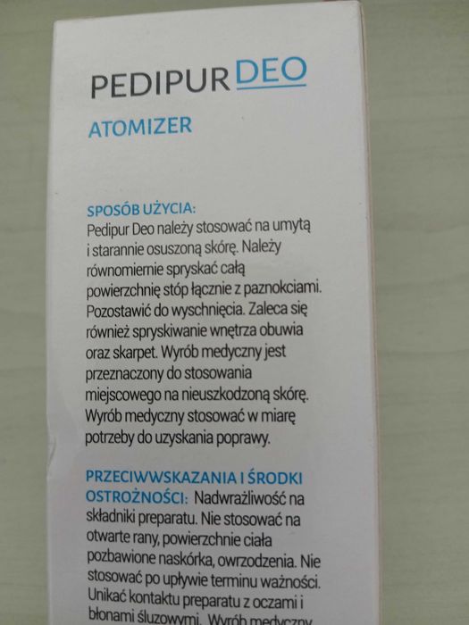 PEDIPUR DEO atomizer wspomaga leczenie grzybic i potliwości stóp
