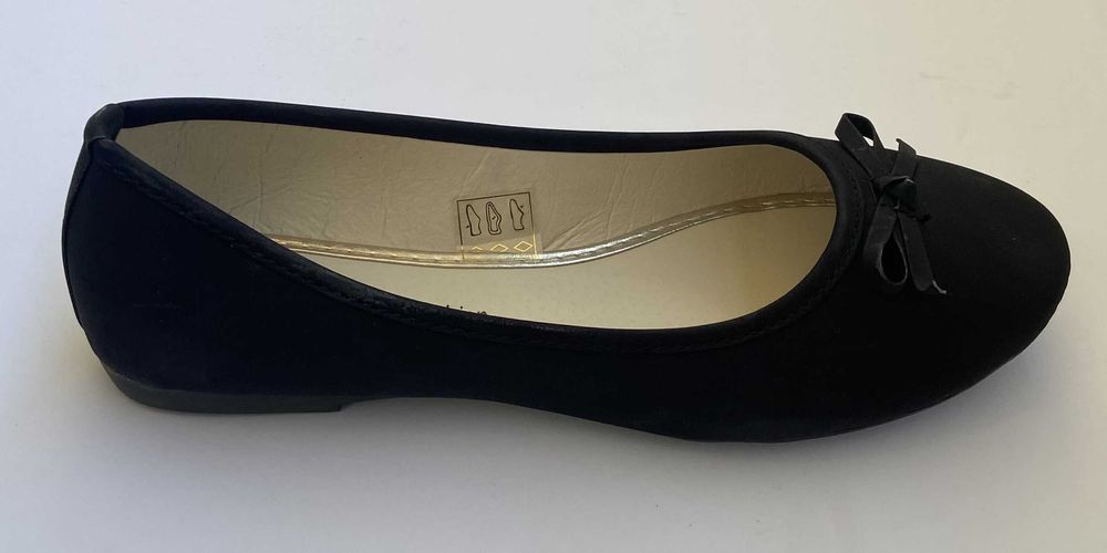 Czarne gładkie baleriny z kokardą rozmiar 37
