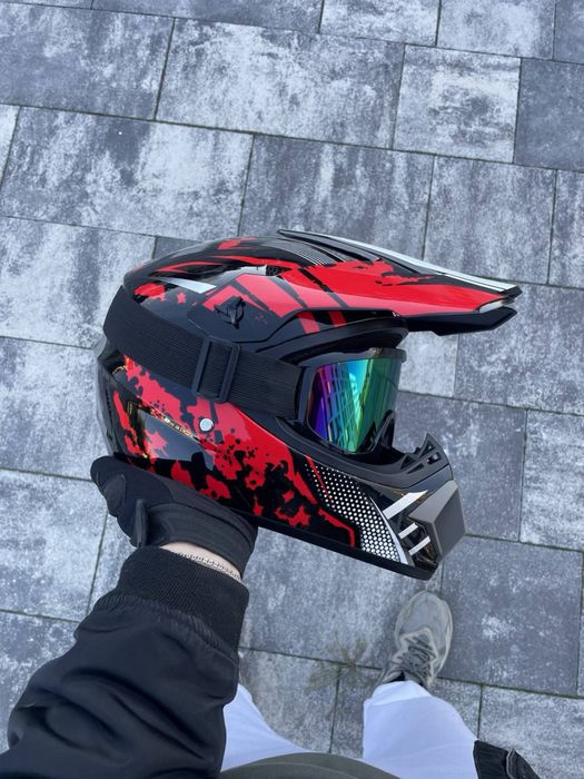 Мотошолом, мотошлем для Ендуро, + ПОДАРУНОК ОКУЛЯРИ